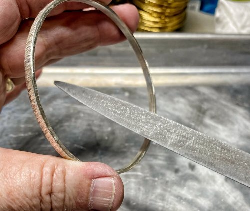 Susan LeGuyader's Finding My Place, a Bangle Tip - , General Education, Filing, Finishing,  I took extra care around that area